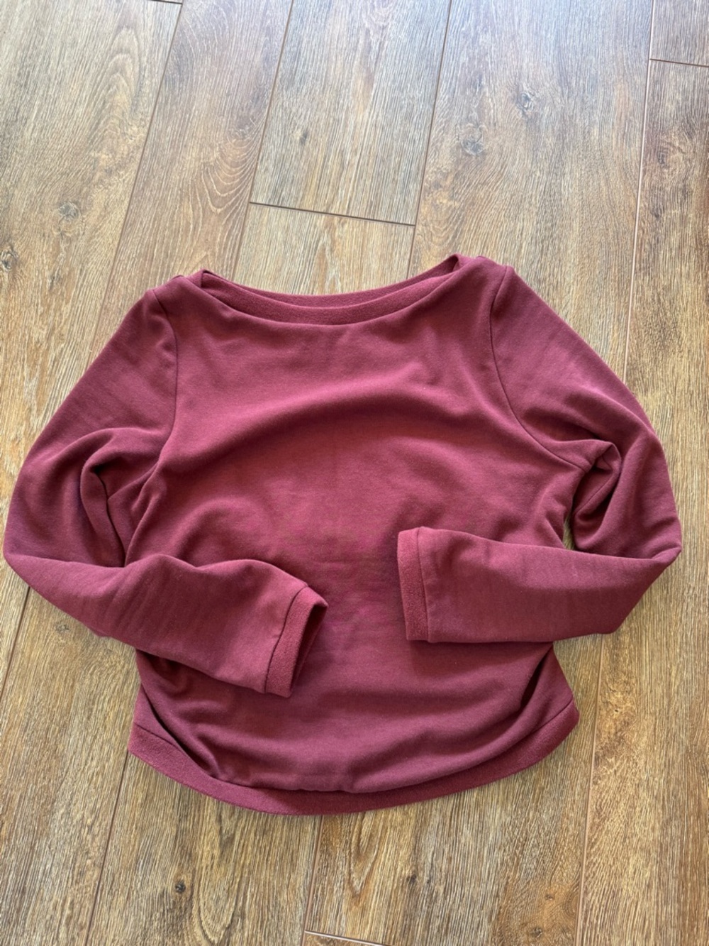 OGL Women's Boatneck Long Sleeve Bra Top - Burgundy XL